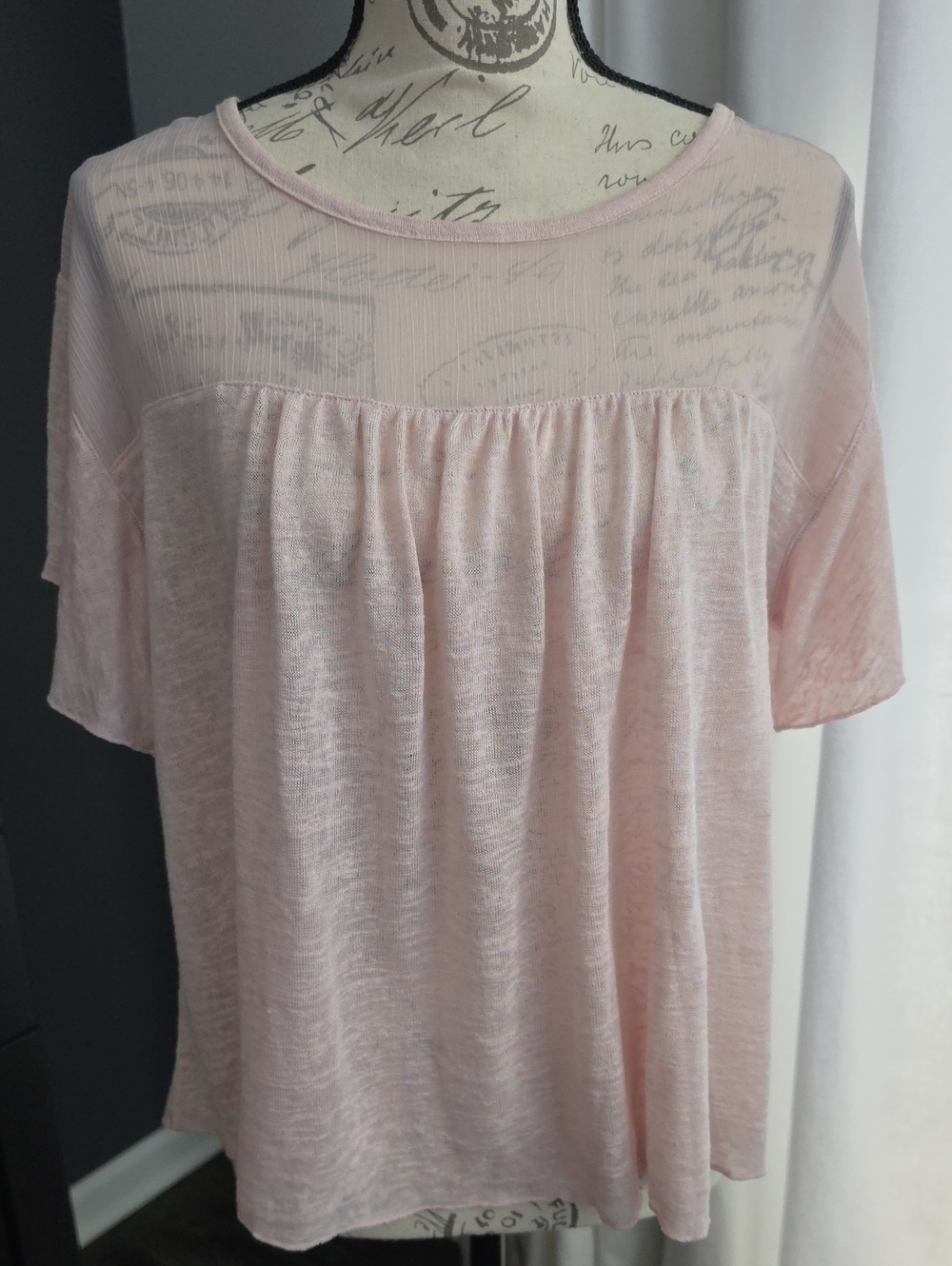New Aeropostale Light Pink Short Sleeve Sheer Blouse